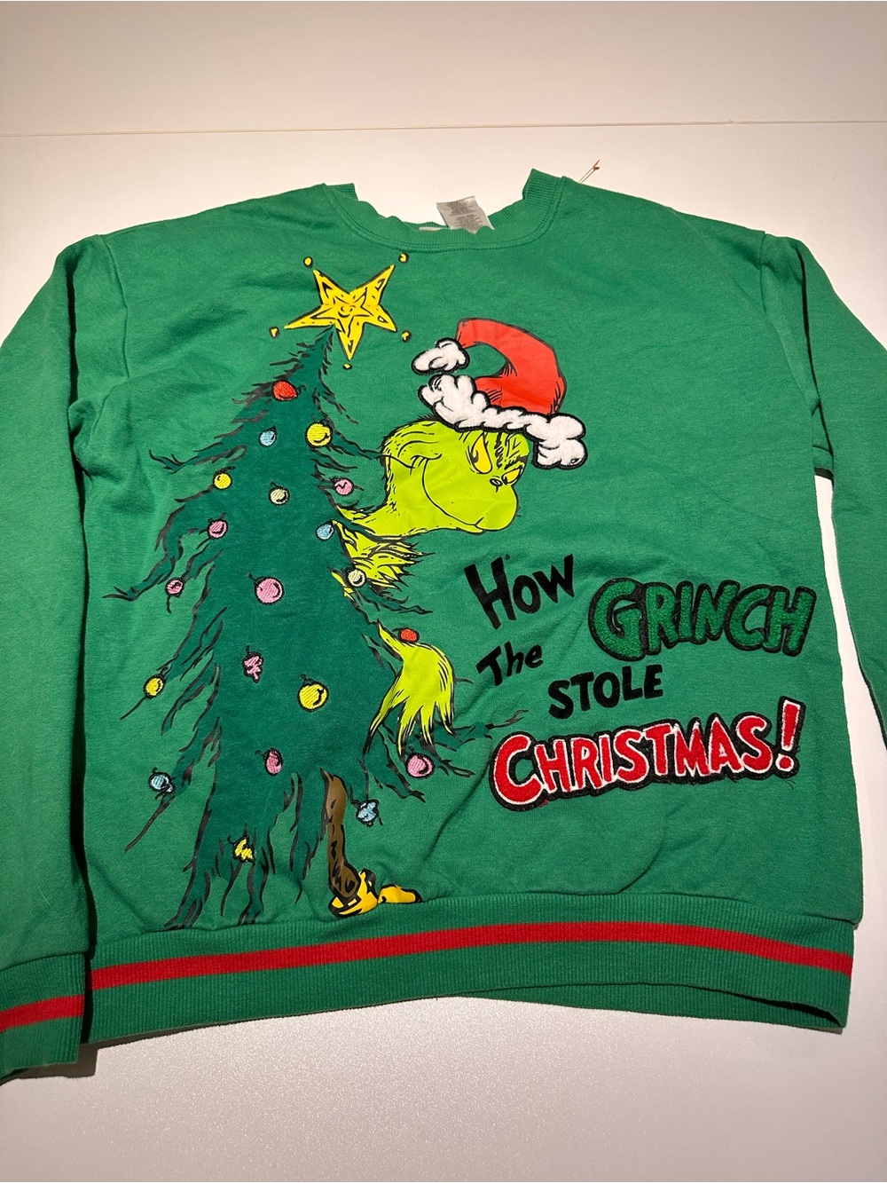 Green Grinch Graphic Crewneck Sweater